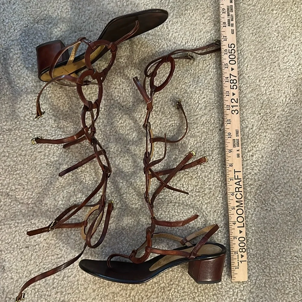 Vintage Leather Gladiator Sandal Calf Length - Picture 2 of 7